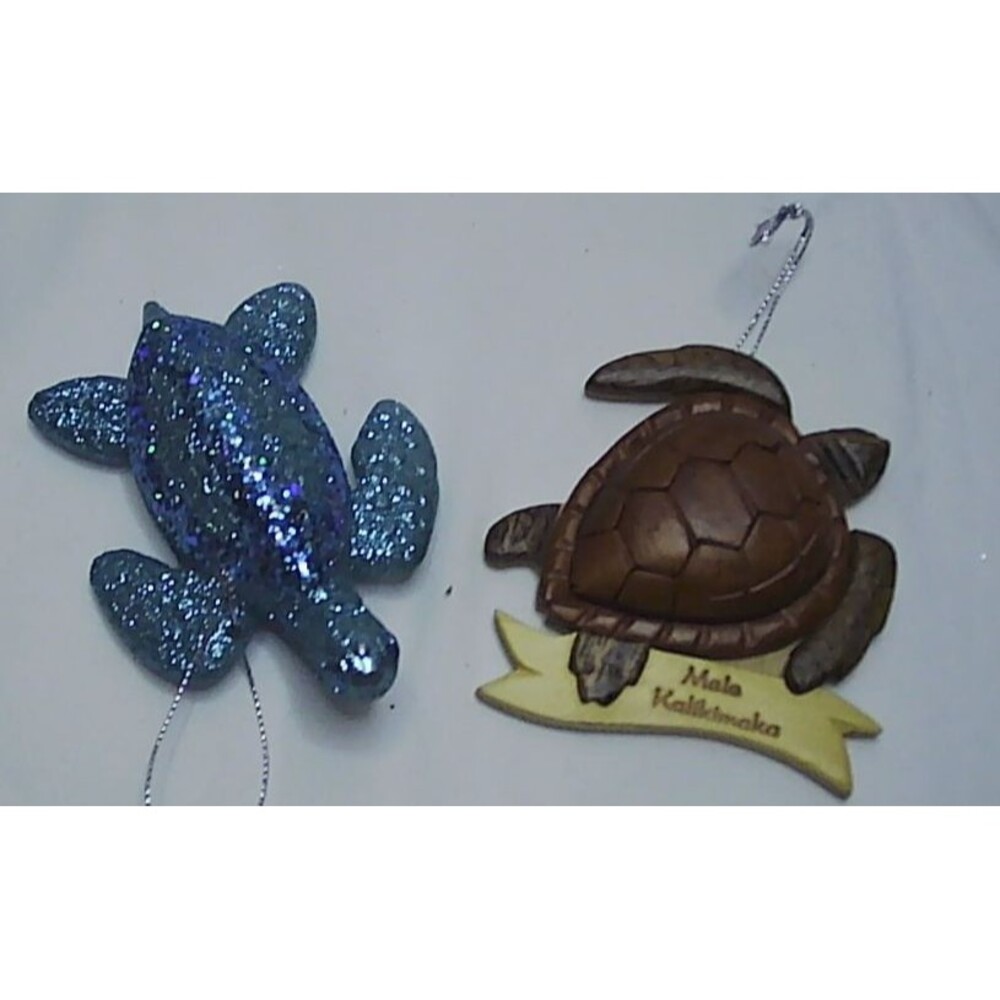 Two Sea Turtle Ornaments Christmas